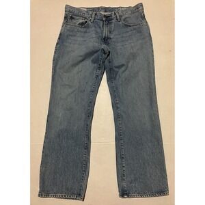 GAP Jeans 1969 Easy Fit  Straight Leg Jeans Mens 36/32 Classic Light Blue Denim